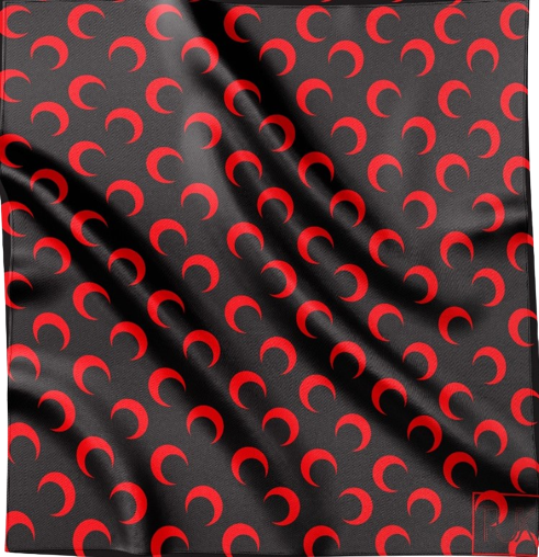 Black And Red Dream Silk Head Scarf