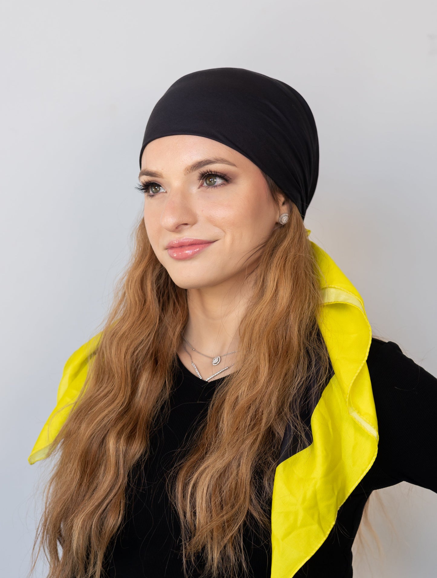 Black With Neon Border Head Scarf