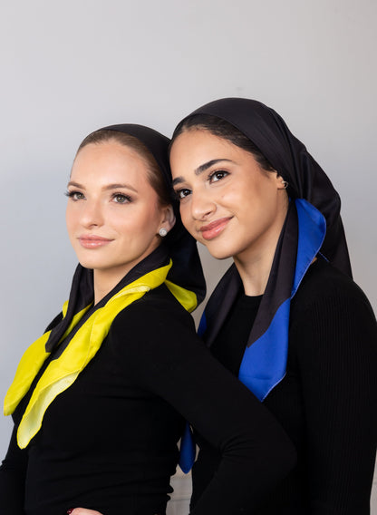 Black With Neon Border Head Scarf