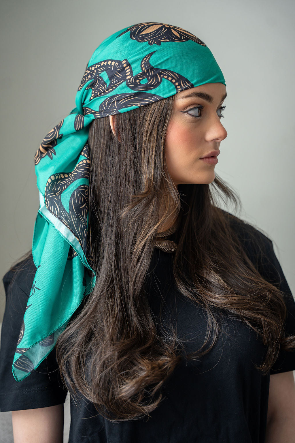 Gilded Serpent Head Scarf
